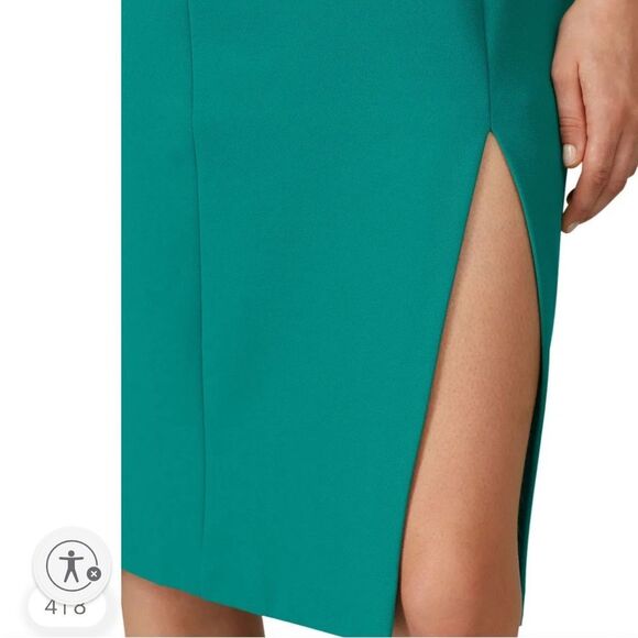 Donna Morgan Elegant Green One-Shoulder Sheath Dress Size 6 - Picture 5 of 6